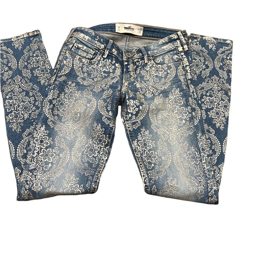 hollister Floral Foil Skinny Jeans